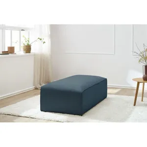 Pouf pour canapé modulable MEGEVE tissu chiné Bleu foncé BOBOCHIC TU pas cher