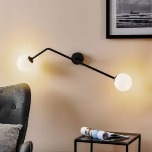 ALDEX Applique Pure, 2 lampes, noire, horizontale pas cher