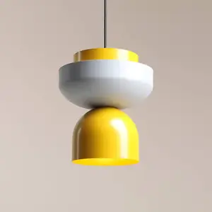 ALDEX Suspension Ulia, jaune/gris, abat-jour métallique pas cher