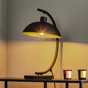 ALDEX Lampe à poser 1036, à 1 lampe, noire-dorée pas cher