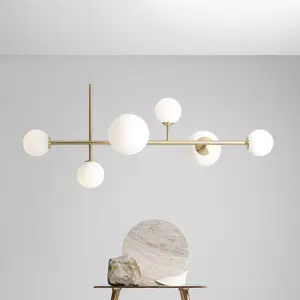 ALDEX Suspension Joel, laiton/blanche, à 6 lampesVendu parluminaire