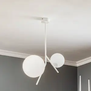 ALDEX Suspension Lunio, deux lampes, blanche pas cher