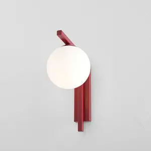 ALDEX Applique murale Zac, opale/rouge vin, à 1 lampe pas cher