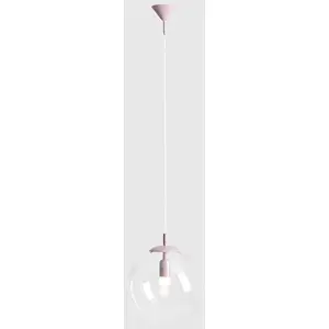 ALDEX Suspension Nohr abat-jour verre, lilas/claire pas cher