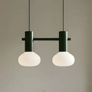 ALDEX Suspension Flo, verte, à 2 lampes, verre pas cher