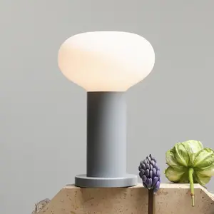 ALDEX Lampe à poser Flo, grise, Ø 19 cm, verre pas cher