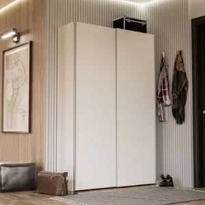 Comparateur de prix : Armoire de chambre - OZZULA - Blanc mat - 2 portes - 1272 x 66 x 83 cm