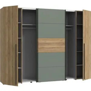 Comparateur de prix : FORTE Armoire de chambre - NARAGO - Chêne Mauvella / Sauge - 2 portes ...