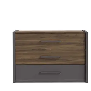 Commode 120 cm PEMBURY coloris chêne/anthracite pas cher
