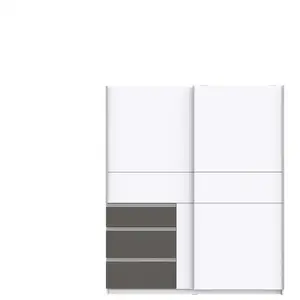 Armoire 2 portes + 3 tiroirs DORIAN pas cher