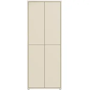 FORTE Armoire polyvalente 4 portes 74,5x35x192 coloris cachemire Medea pas cher