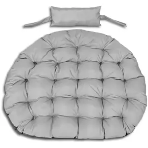 AIO FACTORY Coussin de jardin 120 cm pour fauteuil suspendu, nid de cigogne, imperméable, grisVendu parcdiscount