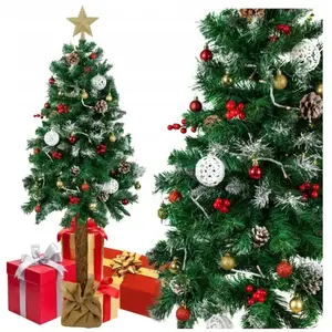 ZOLTA Sapin de Noël artificiel sur tronc, hauteur 220 cm, 3D, décorations su... pas cher