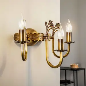 Jupiter Applique murale Castle clair patinée à 3 lampes pas cher