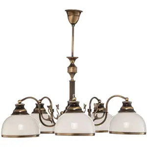 Comparateur de prix : Jupiter Suspension Petro avec abat-jour en verre, 5 lampes