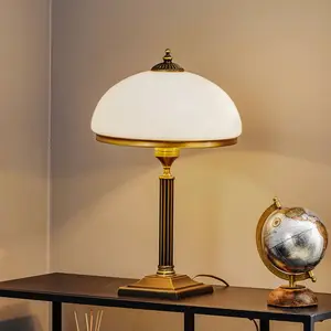 Jupiter Lampe à poser Petro, verre, couleur laiton vieilli, hauteur 50 cm pas cher
