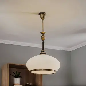 Jupiter Suspension Petro avec abat-jour en verre à 1 lampe pas cher