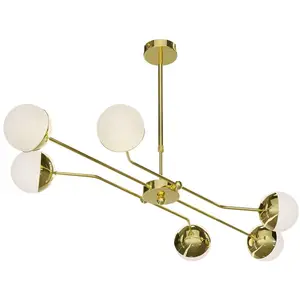 Jupiter Suspension Trento, noir, verre, 6 lampes, G9 pas cher
