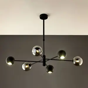 Jupiter Suspension Moka, noir, verre, 3 lampes, G9, GU10 pas cher