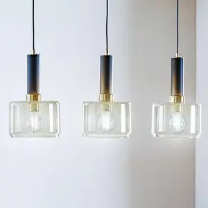 Jupiter Suspension Viva, fumée/noire/laiton, 3 lampes pas cher