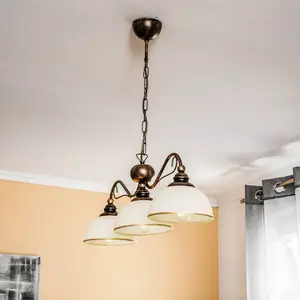 Jupiter Suspension linéaire Casale à 3 lampes, long. 74 cm pas cher