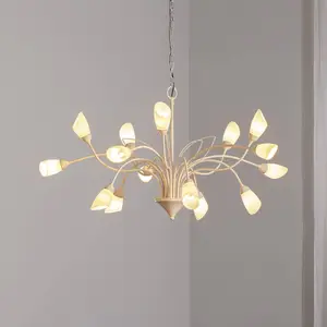 Jupiter Suspension Gloriosa, verre, crème, 15 ampoules pas cher