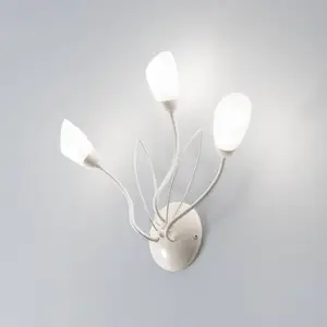 Comparateur de prix : Jupiter Applique murale Gloriosa, crème, verre, à 3 lampes