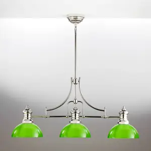 Jupiter Suspension Platino, argent/vert, verre, E27, 3 lampesVendu parkaufland