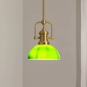 Jupiter Suspension Platino, doré/vert, verre, à 1 lampe, E27 pas cher