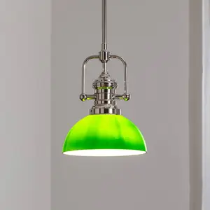 Jupiter Suspension Platino, argent/vert, verre, 1 lampe, E27 pas cher