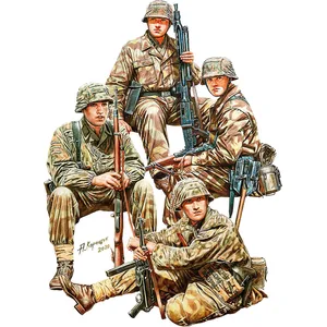 Miniart - Ensemble de cavaliers de char allemands 1 avec tête en résine, modèle en plastique MA53022 1/35