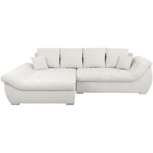 Canapé d'angle blanc convertible 4 pl EDEN pas cher