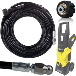 ROSFIX Tuyau de nettoyage des égouts 20m filetage M22 pour nettoyeur haute pression Kärcher K2 K3 K4 K5 K6 K7