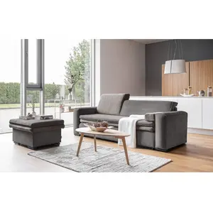 Miuform - Canapé 3 Places Convertible Groovy Miu Gris foncé- 235x95x92/82 cm OS pas cher