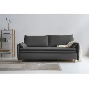 Miuform - Canapé 3 Places Convertible Simon Gris foncé- 207x90x85 cm OS pas cher