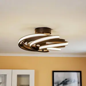 Domiluce Plafonnier LED Zoya en noir mat pas cher