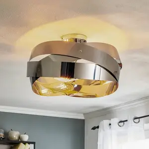 Domiluce Plafonnier Tornado chromé-nickel 50 cm pas cher