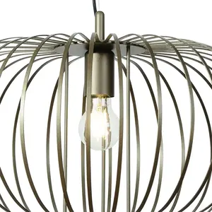 Domiluce Suspension Globe, café, Ø 51 cm, métal, à 1 lampe, E27 pas cher