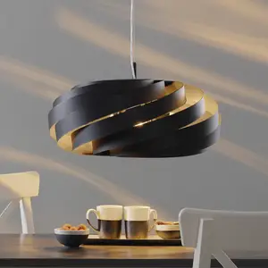 Domiluce Suspension Vento, noir, Ø 60 cm, métal, E27 pas cher