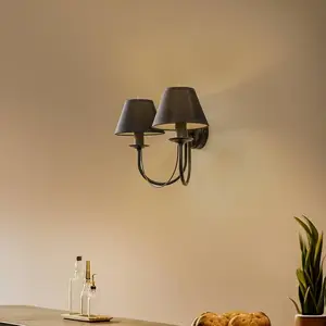 Domiluce Applique Bona à 2 lampes, noire pas cher