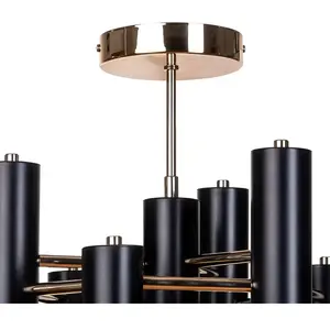 Domiluce Plafonnier Orino, noir/doré, métal, à 7 lampes, GU10Vendu parluminaire