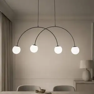 Domiluce Suspension Nova, verre/métal, noir/blanc, à 4 lampesVendu parluminaire