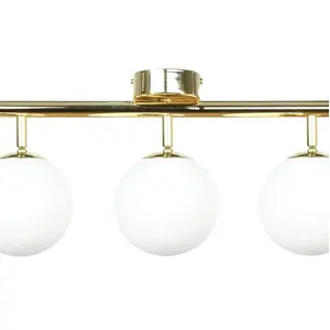 Domiluce Plafonnier Drum, couleur or, verre, longueur 80 cm, à 5 lampe...Vendu parluminaire