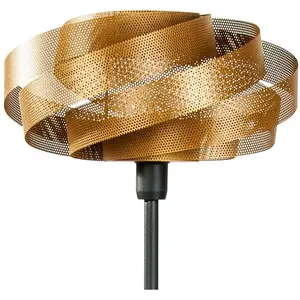 Domiluce Lampadaire Vento, noir/doré, métal, Ø 40 cm, E27 pas cher