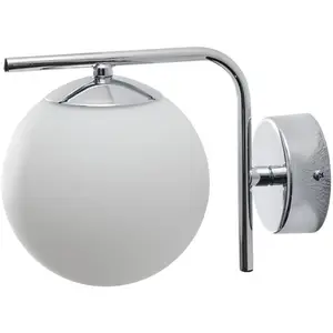 Domiluce Applique murale Aurora, couleur chrome, verre, 17 cm, boule, E14 pas cher