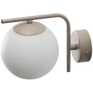 Domiluce Applique murale Aurora, beige, verre, hauteur 17 cm, boule, E14 pas cher