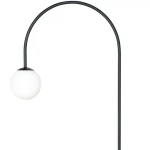 Domiluce Lampe sur pied Nova, verre/métal, noir/blanc, hauteur 155 cm pas cher