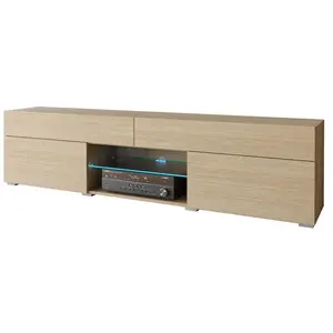 PIASKI Meuble tv 180 cm carrera, meuble télévision sans éclairage led, coloris chêne Gaya pas cher