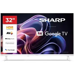 TV Sharp LED 32HF2265EW 32" HD Google TV Blanc HDR10 HLG Bluetooth pas cher