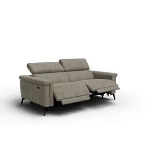 Canapé relax 3 places nordel, tissu beige foncé